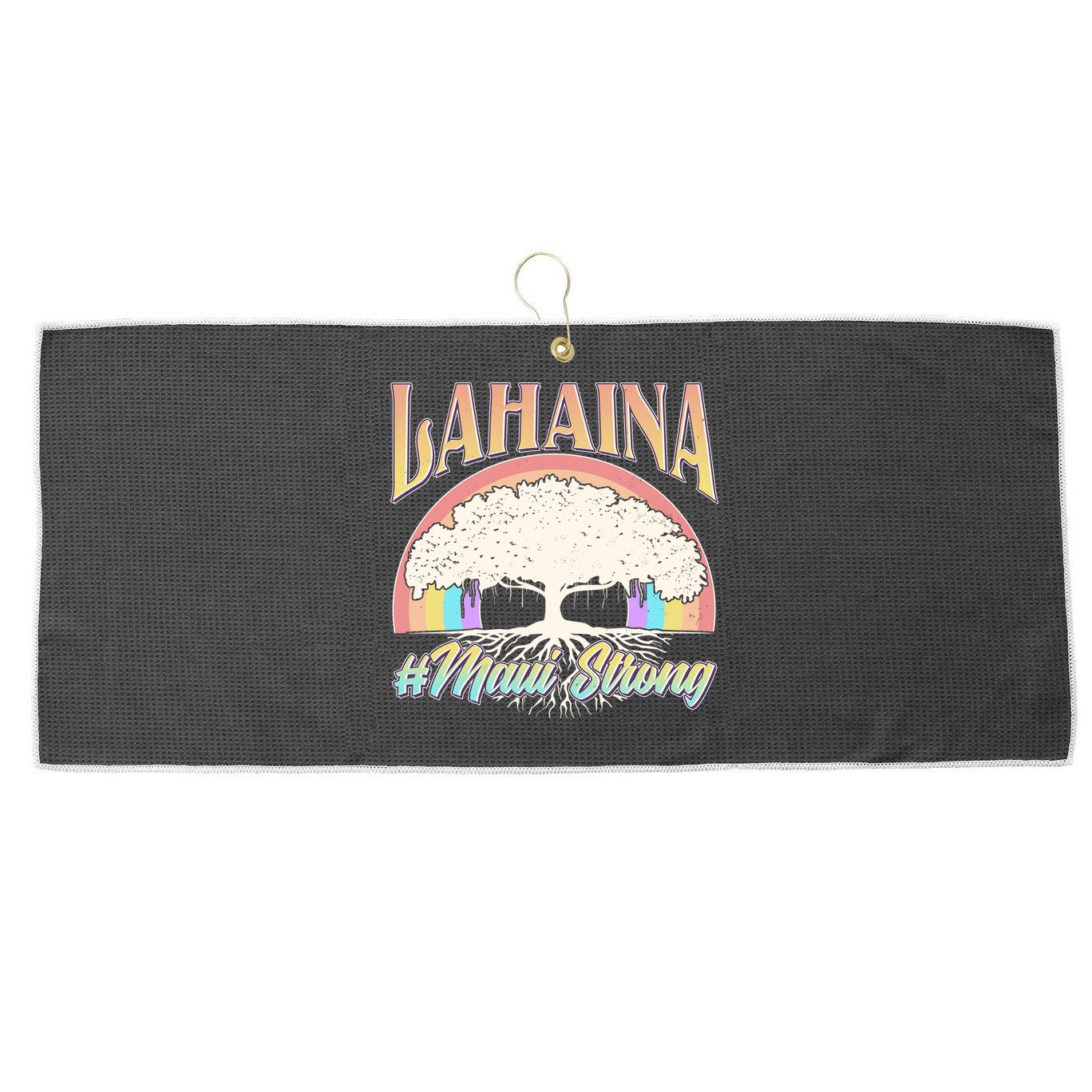 Lahaina Hawaii Banyan Tree #Maui Strong Large Microfiber Waffle Golf Towel