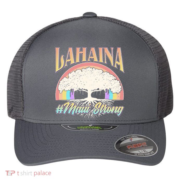Lahaina Hawaii Banyan Tree #Maui Strong Flexfit Unipanel Trucker Cap
