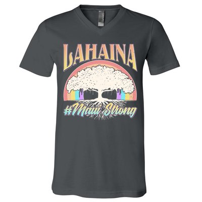 Lahaina Hawaii Banyan Tree #Maui Strong V-Neck T-Shirt