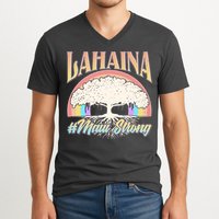 Lahaina Hawaii Banyan Tree #Maui Strong V-Neck T-Shirt