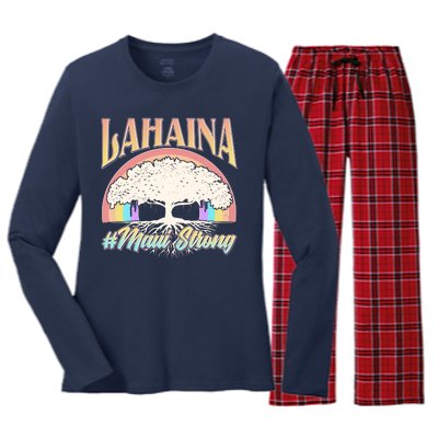 Lahaina Hawaii Banyan Tree #Maui Strong Women's Long Sleeve Flannel Pajama Set 