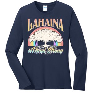 Lahaina Hawaii Banyan Tree #Maui Strong Ladies Long Sleeve Shirt