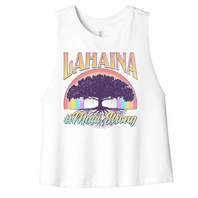 Lahaina Hawaii Banyan Tree #Maui Strong Women's Racerback Cropped Tank