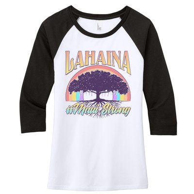 Lahaina Hawaii Banyan Tree #Maui Strong Women's Tri-Blend 3/4-Sleeve Raglan Shirt