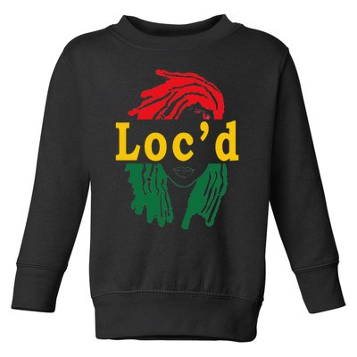 Loc'd Hair Black Woman Melanin Juneteenth Toddler Sweatshirt