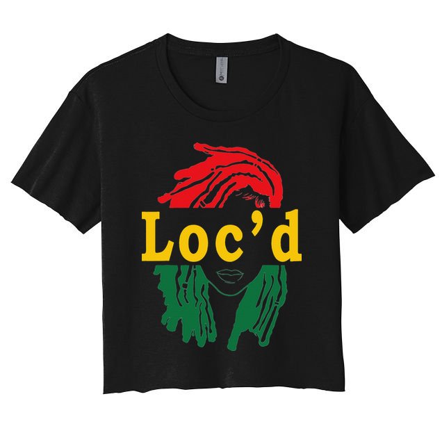 Loc'd Hair Black Woman Melanin Juneteenth Crop Top