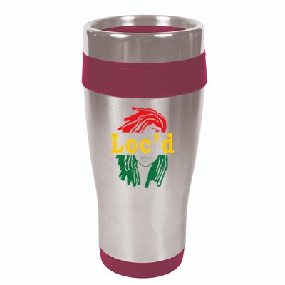 Loc'd Hair Black Woman Melanin Juneteenth 16oz Travel Tumbler