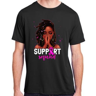 Loc'd Hair Black Woman Support Squad Breast Cancer Awareness Adult ChromaSoft Performance T-Shirt