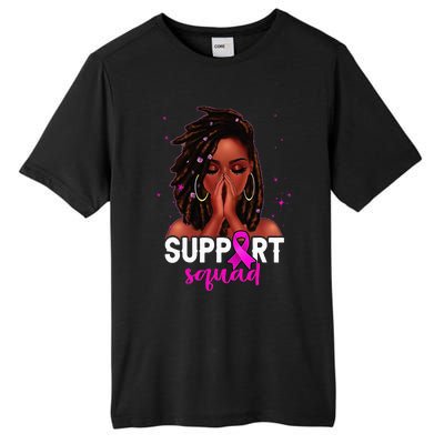 Loc'd Hair Black Woman Support Squad Breast Cancer Awareness Tall Fusion ChromaSoft Performance T-Shirt