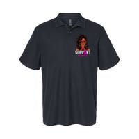 Loc'd Hair Black Woman Support Squad Breast Cancer Awareness Softstyle Adult Sport Polo