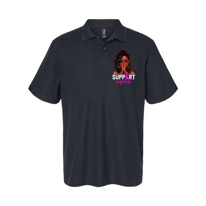 Loc'd Hair Black Woman Support Squad Breast Cancer Awareness Softstyle Adult Sport Polo