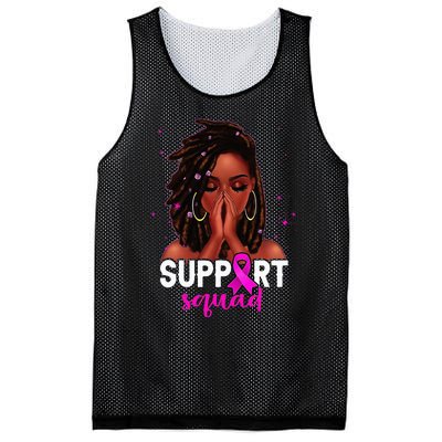 Loc'd Hair Black Woman Support Squad Breast Cancer Awareness Mesh Reversible Basketball Jersey Tank