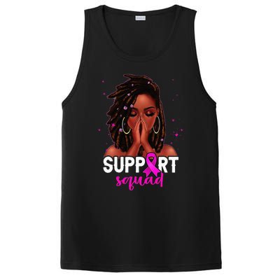 Loc'd Hair Black Woman Support Squad Breast Cancer Awareness PosiCharge Competitor Tank