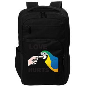 Love Hurts Blue And Gold Macaw Parrot Gift Impact Tech Backpack