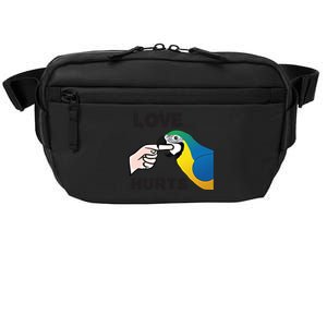 Love Hurts Blue And Gold Macaw Parrot Gift Crossbody Pack