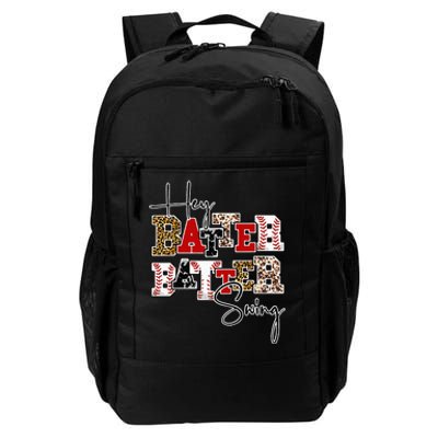 Leopard Hey Batter Batter Swing Funny Baseball Game Ballpark Daily Commute Backpack