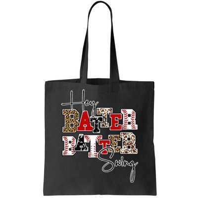 Leopard Hey Batter Batter Swing Funny Baseball Game Ballpark Tote Bag