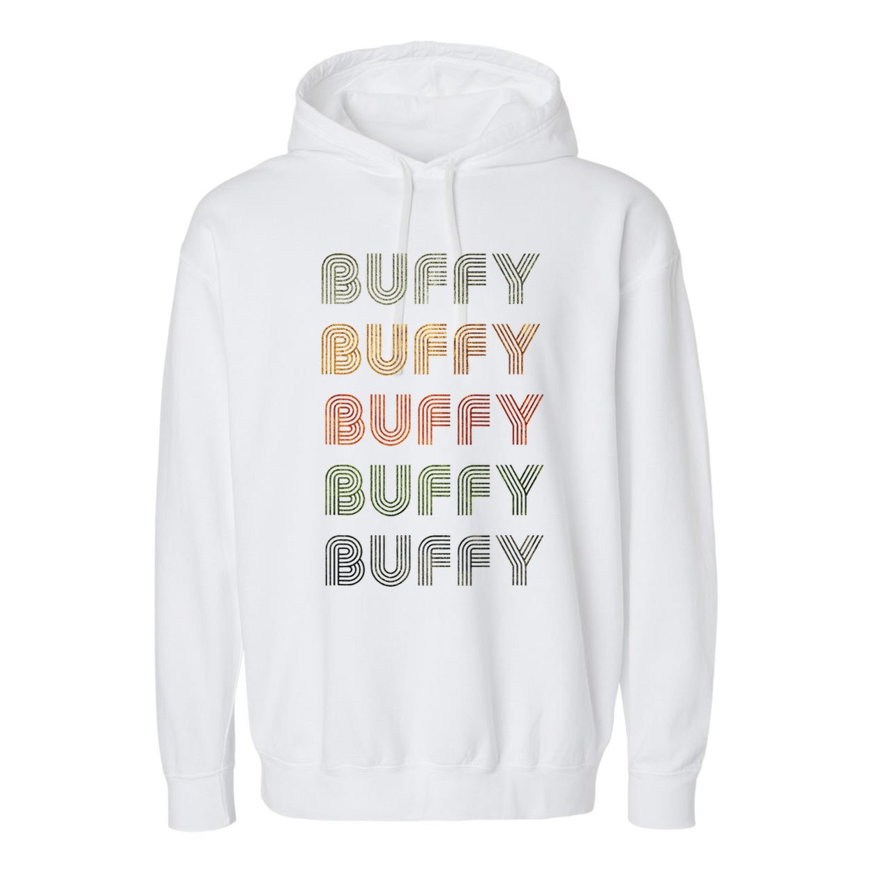 Love Heart Buffy Grungevintage Style Black Buffy Garment-Dyed Fleece Hoodie