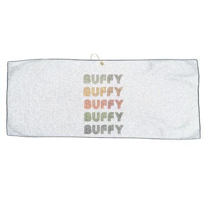 Love Heart Buffy Grungevintage Style Black Buffy Large Microfiber Waffle Golf Towel