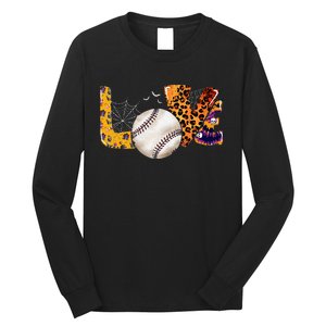 Leopard Halloween Baseball Tie Dye for Baseball Fans Long Sleeve Shirt