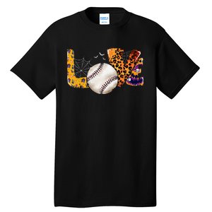 Leopard Halloween Baseball Tie Dye for Baseball Fans Tall T-Shirt