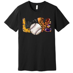 Leopard Halloween Baseball Tie Dye for Baseball Fans Premium T-Shirt