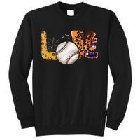 Leopard Halloween Baseball Tie Dye for Baseball Fans Tall Sweatshirt