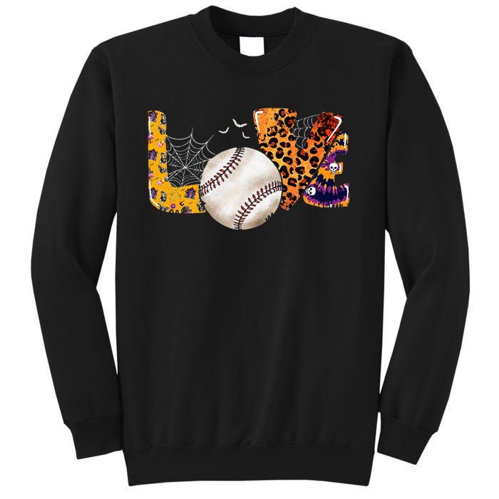 Leopard Halloween Baseball Tie Dye for Baseball Fans Tall Sweatshirt