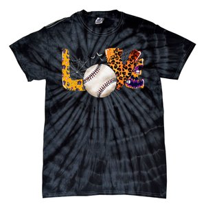 Leopard Halloween Baseball Tie Dye for Baseball Fans Tie-Dye T-Shirt