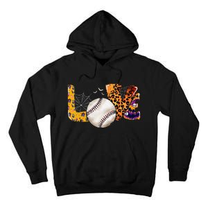 Leopard Halloween Baseball Tie Dye for Baseball Fans Tall Hoodie