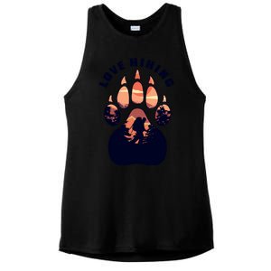 Love Hiking Bear Paw Ladies PosiCharge Tri-Blend Wicking Tank