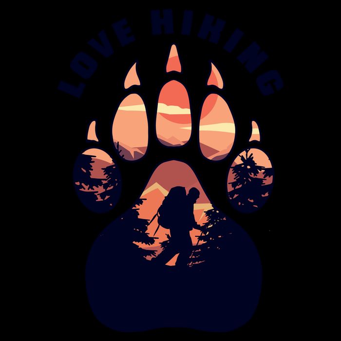 Love Hiking Bear Paw Apron