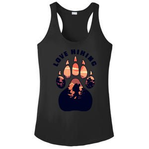 Love Hiking Bear Paw Ladies PosiCharge Competitor Racerback Tank