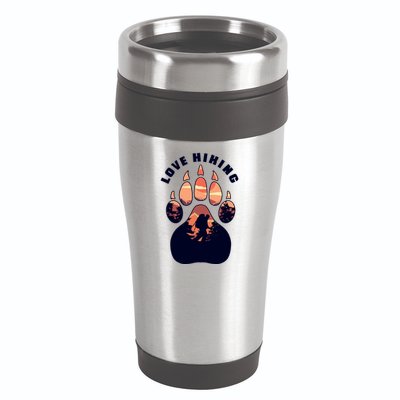 Love Hiking Bear Paw 16oz Travel Tumbler