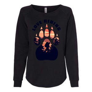 Love Hiking Bear Paw Womens California Wash Sweatshirt