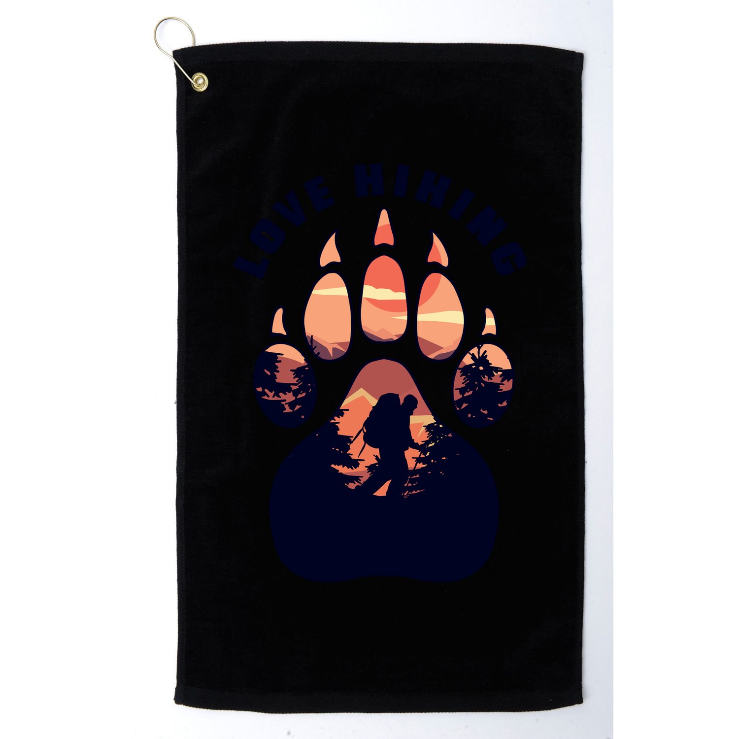 Love Hiking Bear Paw Golf Towel
