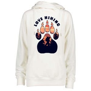 Love Hiking Bear Paw Womens Funnel Neck Pullover Hood