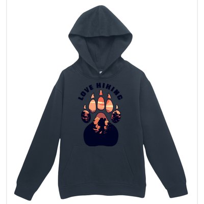 Love Hiking Bear Paw Urban Pullover Hoodie