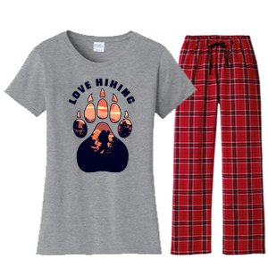 Love Hiking Bear Paw Women's Flannel Pajama Set