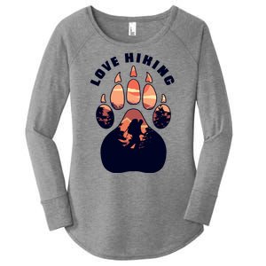 Love Hiking Bear Paw Women's Perfect Tri Tunic Long Sleeve Shirt