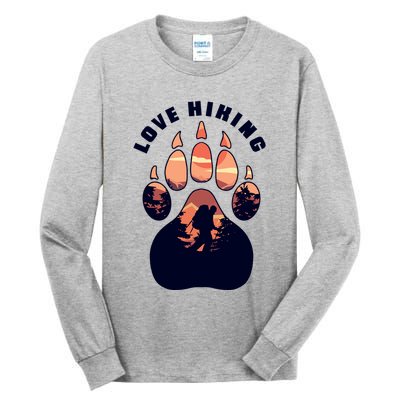 Love Hiking Bear Paw Tall Long Sleeve T-Shirt