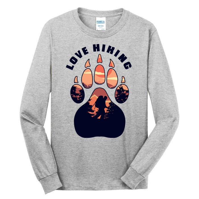 Love Hiking Bear Paw Tall Long Sleeve T-Shirt