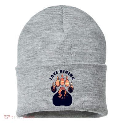 Love Hiking Bear Paw Sustainable Knit Beanie