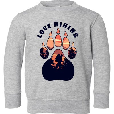 Love Hiking Bear Paw Toddler Sweatshirt