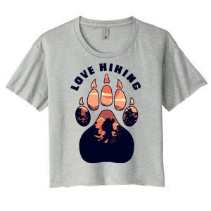 Love Hiking Bear Paw Women's Crop Top Tee