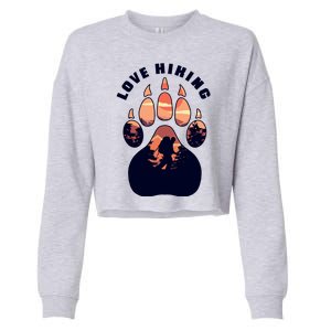 Love Hiking Bear Paw Cropped Pullover Crew