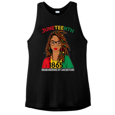 Locd Hair Black Women Remebering My Ancestors Juneteenth Ladies PosiCharge Tri-Blend Wicking Tank