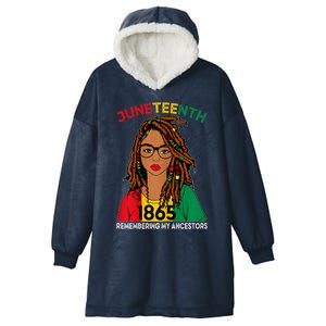 Locd Hair Black Women Remebering My Ancestors Juneteenth Hooded Wearable Blanket