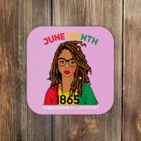 Locd Hair Black Women Remebering My Ancestors Juneteenth Coaster