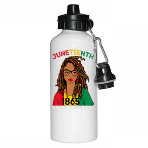 Locd Hair Black Women Remebering My Ancestors Juneteenth Aluminum Water Bottle